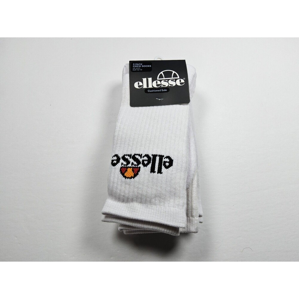 Ellesse Men’s Cushioned Sole Crew 3 Pack Socks Size UK 6-8.5, US 7-9
